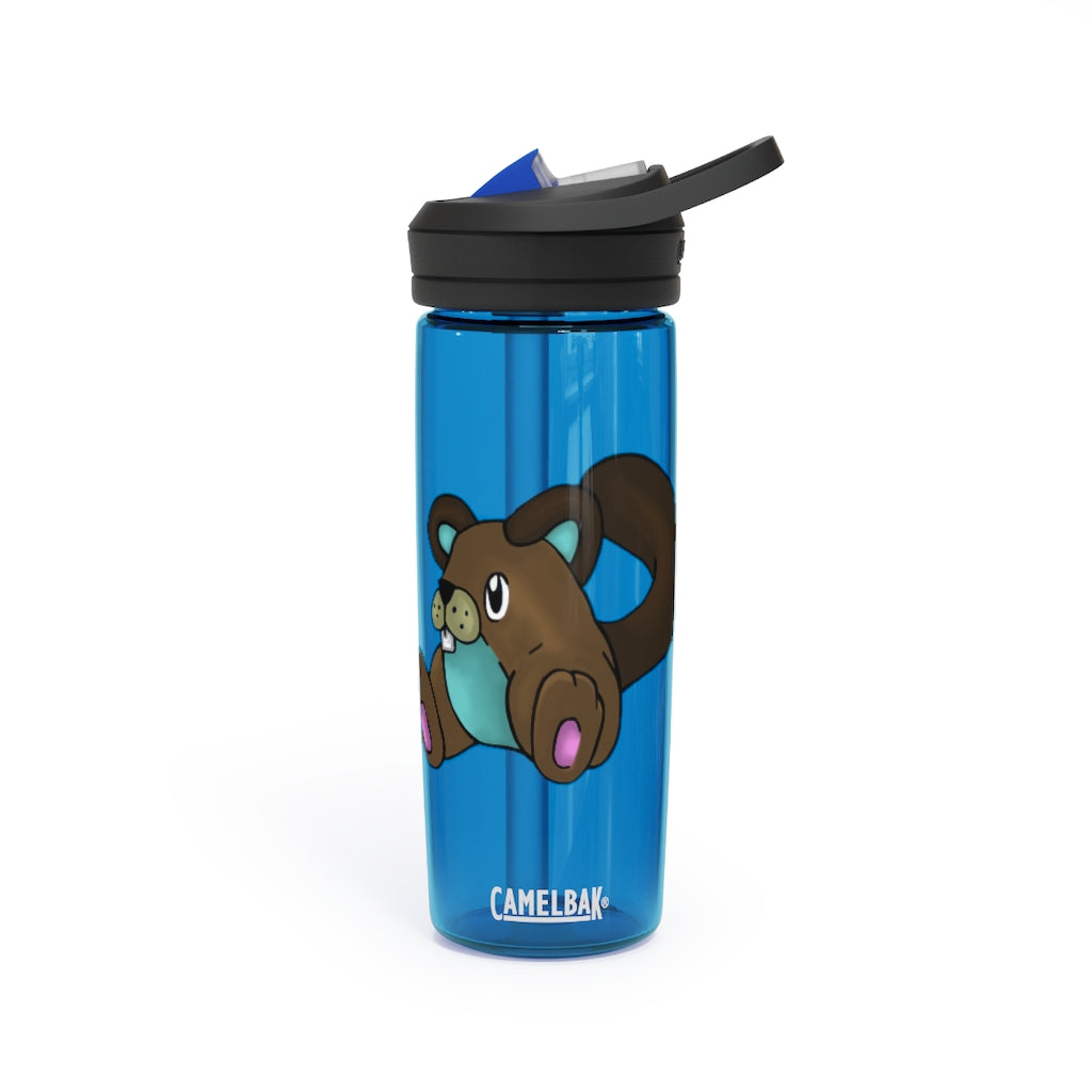 Personalized CamelBak Eddy® water bottle in 20oz and 25oz sizes, made from durable Tritan™ material, featuring a spill-proof biting valve.